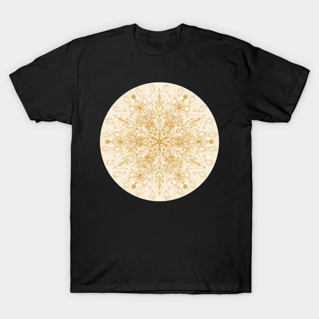 Sepia Snowflake Doodle T-Shirt by micklyn